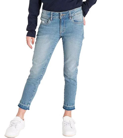Jeans casual KangaROOS da bambina, modello cropped a gamba dritta in cotone, 43634735, blu