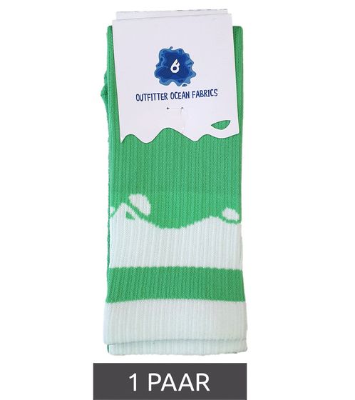 1 Paar Outfitter OCEAN FABRICS Tahi Knie-Strümpfe für Damen und Herren klassische Fußball-Stutzen Sport-Socken OUT-U-3029-OTW-25 Grün
