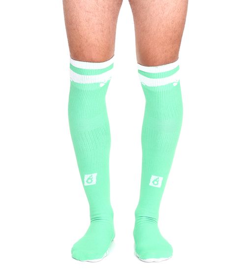 1 Paar Outfitter OCEAN FABRICS Tahi Fußball-Stutzen Knie-Strümpfe für Damen und Herren klassische Sport-Socken OUT-U-3029-OTW-25 Grün
