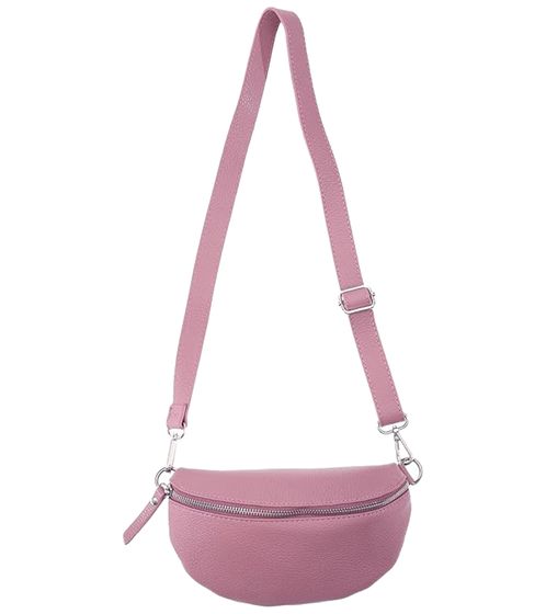 ZWILLINGSHERZ Classy ladies shoulder bag cross body bag with removable shoulder strap bum bag fashionable going out bag 1416C-1 old pink