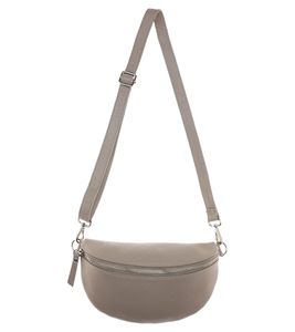 ZWILLINGSHERZ Damen Umhängetasche Cross Body Bag mit abnehmbaren Schultergurt Bauchtasche modische Ausgeh-Tasche 1416C Taupe