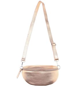 ZWILLINGSHERZ Damen Umhängetasche Cross Body Bag mit abnehmbaren Schultergurt Bauchtasche modische Ausgeh-Tasche 1416C Rosegold