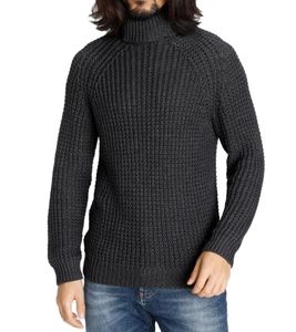 bruno banani Men's Knitted Sweater, Turtleneck Sweater, Stylish Cotton Sweater, Winter Sweater, 24310527 Anthracite