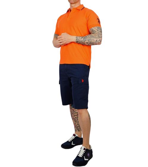 U.S. POLO ASSN. Shorts cargo ligeros para hombre con bordado de U.S. Polo. 143 68147 52661 171 Azul oscuro/Rojo