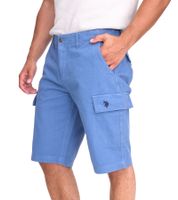 U.S. POLO ASSN. Herren Freizeit-Cargo Shorts leichte Freizeit-Short mit U.S. Polo Stickerei kurze Hose 143 68147 52661 335 Hellblau