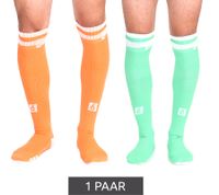 1 par de calcetines de fútbol Outfitter OCEAN FABRICS Tahi, calcetines hasta la rodilla para hombre y mujer, calcetines deportivos clásicos OUT-U-3029-OTW en naranja o verde.