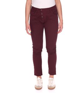 PLEASE Vaqueros de Algodón para Mujer, Pantalones Vaqueros de Moda, Corte Ajustado, 14360933, Rojo Burdeos