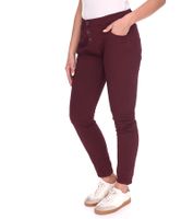 Jean en coton PLEASE pour femme, coupe slim, 14360933, Bordeaux