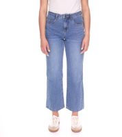 Jean évasé 5 poches DELMAO pour femme, pantalon en coton, bleu clair 53374454