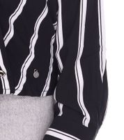 Camicetta avvolgente a righe da donna AjC, camicetta estiva leggera, camicetta casual con abbottonatura, 29937205 Nero/Bianco