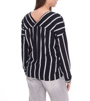 Camicetta avvolgente a righe da donna AjC, camicetta estiva leggera, camicetta casual con abbottonatura, 29937205 Nero/Bianco