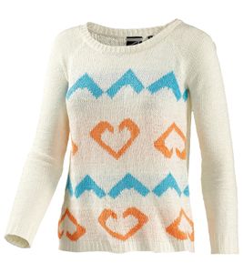 Suéter de punto MAUI WOWIE para mujer con estampado colorido, cuello redondo, 215811 blanco