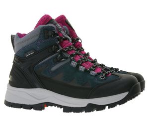 ICEPEAK Wynne Ms Damen Wanderschuhe mit wasserdichter A.W.S. WATERPROOF-Membran Trekking-Schuhe Hiking-Boots 10089410 Dunkel-Grau/Pink