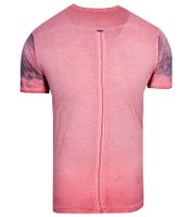 Herren T-Shirt mit plakativem Frontprint Baumwoll-Shirt Rundhals-Shirt R-15045 Rot Herren T-Shirt mit plakativem Frontprint Baumwoll-Shirt Rundhals-Shirt R-15045 Rot