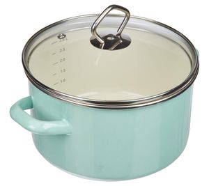 KRÜGER Sylt Fleisch-Topf 1-Teilig aus hochwertiger Emaille Spülmaschinenfest für alle Herdarten geeignet 20cm 3,2 Liter Mint-Grün