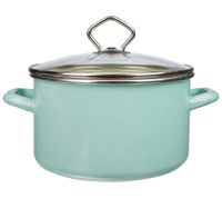 KRÜGER Sylt Fleisch-Topf 1-Teilig aus hochwertiger Emaille Spülmaschinenfest für alle Herdarten geeignet 20cm 3,2 Liter Mint-Grün