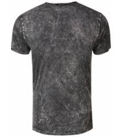 T-shirt da uomo con stampa frontale di grande impatto, in cotone, girocollo R-15291 Grigio
