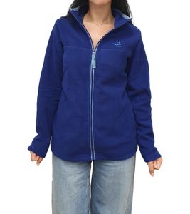 MAUI SPORTS Damen Fleece-Jacke mit Stehkragen Übergangs-Pullover Sweater Blau