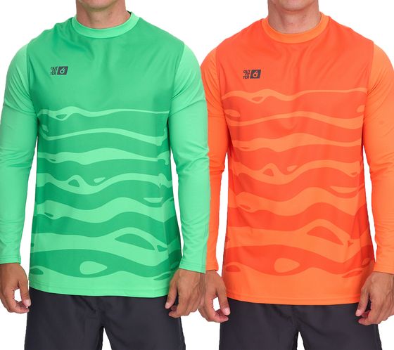 Maglia da portiere da uomo Tahi di Outfitter OCEAN FABRICS, traspirante e ad asciugatura rapida, a maniche lunghe, OUT-M-1033-OTW in arancione o verde
