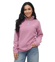 MAUI SPORTS Women's Fleece Sweater with Stand-Up Collar, Transitional Sweater, Pink MAUI SPORTS Women's Fleece Sweater with Stand-Up Collar, Transitional Sweater, Pink