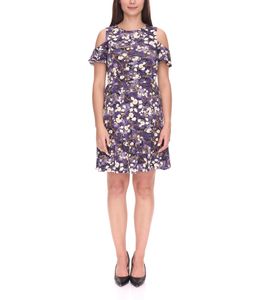 Melrose Mini Dress Women's Jersey Dress with All-Over Floral Print Summer Dress 70939821 Purple/White