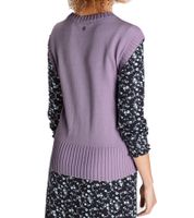 Jersey de punto Tamaris para mujer con cuello redondo, camisa de verano 88059911 Morado