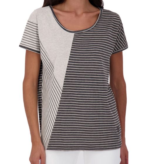 ALIFE AND KICKIN IlonaAK Z T-shirt da donna, camicia in cotone a righe, camicia estiva, 66217902 Grigio