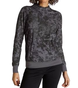 bruno banani Damen Sweat-Shirt stylisches Langarm-Shirt mit Logo-Print 39488624 Schwarz/Grau