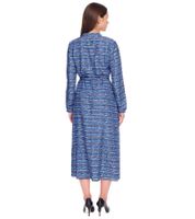 DELMAO Women's Blouse Dress, Summer Blouse with Brand Lettering, Long-Sleeved Shirt, 47783738 Blue DELMAO Women's Blouse Dress, Summer Blouse with Brand Lettering, Long-Sleeved Shirt, 47783738 Blue