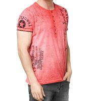 T-shirt da uomo con stampa laterale, maglietta in cotone, maglietta a maniche corte alla moda R-15243 Rosso