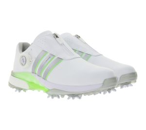 Scarpe da golf adidas Tour360 24 da donna con ponte di torsione, scarpe sportive con ammortizzazione Lightstrike e tallone Boost, IF0264 Bianco/Verde Scarpe da golf adidas Tour360 24 da donna con ponte di torsione, scarpe sportive con ammortizzazione Lightstrike e tallone Boost, IF0264 Bianco/Verde