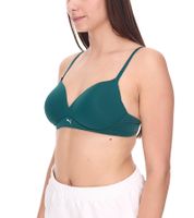 PUMA Damen Sport-BH sitzender Trainings-Bustier Soft Bra in Grün, Active Bra in Pink oder Blau, Training Bra in Schwarz