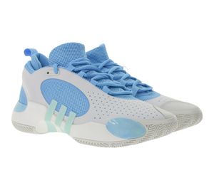 Scarpe da basket adidas D.O.N. Issue 5 stile Donovan Mitchell con suola antiscivolo, da interno, IE7798, bianche/blu