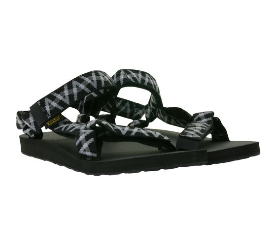 Sandale d'été durable TEVA Original Universal pour homme avec semelle en caoutchouc EVA et séparateur d'orteils 1004006 Noir/Gris
