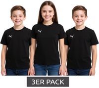 3-pack PUMA TeamGoal 23 Casual Children's Sports T-shirt for boys and girls, cotton t-shirt with logo embroidery, 656709 03, black