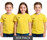 3-pack PUMA TeamGoal 23 Casual Children's Sports T-shirt for boys and girls, cotton t-shirt with logo embroidery, 656709 07 yellow