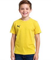 3-pack PUMA TeamGoal 23 Casual Children's Sports T-shirt for boys and girls, cotton t-shirt with logo embroidery, 656709 07 yellow
