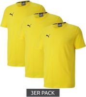 3-pack PUMA TeamGoal 23 Casual Children's Sports T-shirt for boys and girls, cotton t-shirt with logo embroidery, 656709 07 yellow