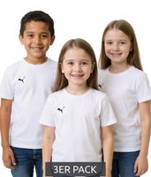 3-pack PUMA TeamGoal 23 Casual Children's Sports T-shirt for boys and girls, cotton t-shirt with logo embroidery, 656709 04, white