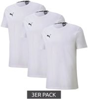 3-pack PUMA TeamGoal 23 Casual Children's Sports T-shirt for boys and girls, cotton t-shirt with logo embroidery, 656709 04, white