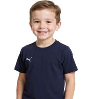 Lot de 2 t-shirts de sport PUMA TeamGoal 23 en coton avec patch logo pour garçon et fille (656709 06, bleu foncé) Lot de 2 t-shirts de sport PUMA TeamGoal 23 en coton avec patch logo pour garçon et fille (656709 06, bleu foncé)