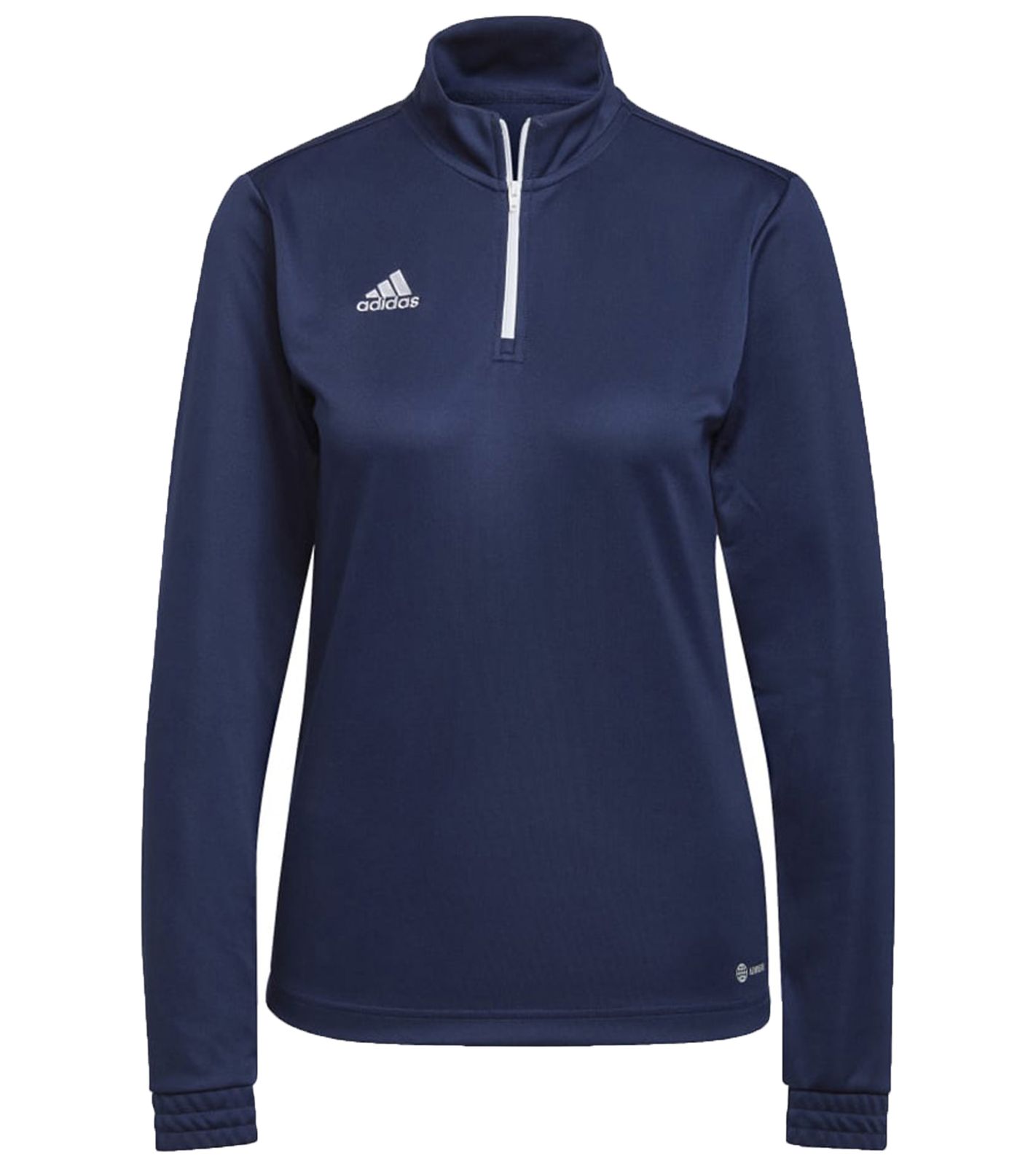 adidas Entrada 22 Damen nachhaltiger Sport-Pullover Trainings-Shirt mit AEROREADY Technologie Troyer-Pullover Langarm-Shirt H57483 Dunkelblau/Weiß