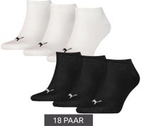 18 pairs of PUMA cotton socks, simple sneaker socks, short socks, stockings, 261080001, black or white