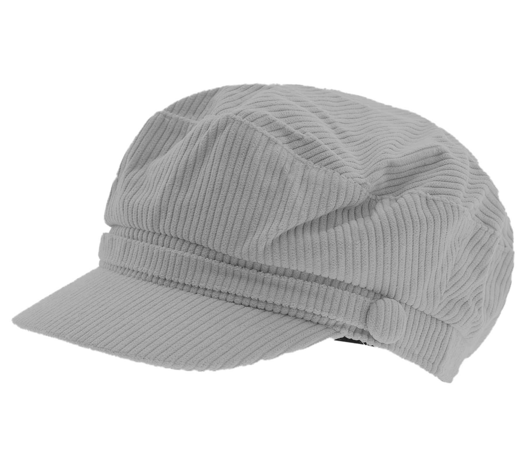 Baker-Boy-Mütze im Cord-Style Ballon-Mütze Kopfbedeckung Sommer-Cap Schirm-Mütze 4606M K248131 Grau