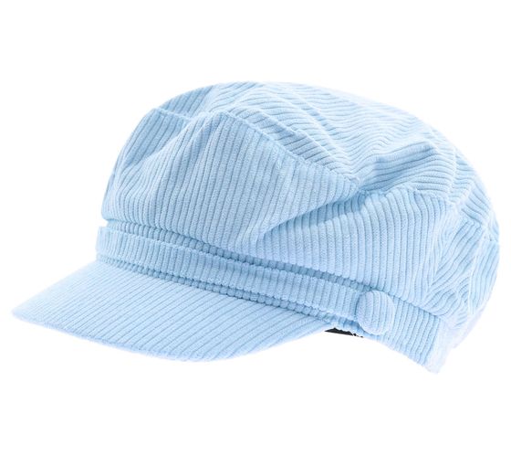 Baker-Boy-Mütze im Cord-Style Ballon-Mütze Kopfbedeckung Sommer-Cap Schirm-Mütze 4606M K248131 Blau