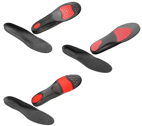 Semelles SoleFoot Haute Performance Noir Édition Deluxe Noir/Rouge pour le quotidien, le travail ou le sport
