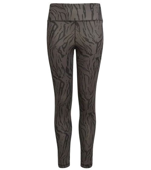 adidas Leggings nachhaltige Trainings-Hose für Mädchen Sport-Hose mit AEROREADY Technologie Animal-Look HL2443 Grau/Schwarz