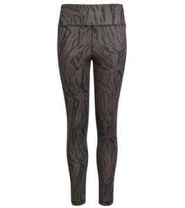Leggings adidas: Pantalones de entrenamiento sostenibles para niñas, pantalones deportivos con tecnología AEROREADY, estampado animal, HL2443 gris/negro