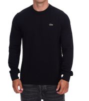 Pull Lacoste Homme, Pull en coton avec logo brodé, Chemise à manches longues, AH0128 00 031 Noir