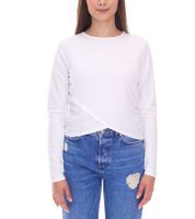 KangaROOS Damen Langarm-Shirt Cropped geschnitten Rundhals-Longsleeve in Wickeloptik Sweatshirt 90315813 Weiß KangaROOS Damen Langarm-Shirt Cropped geschnitten Rundhals-Longsleeve in Wickeloptik Sweatshirt 90315813 Weiß